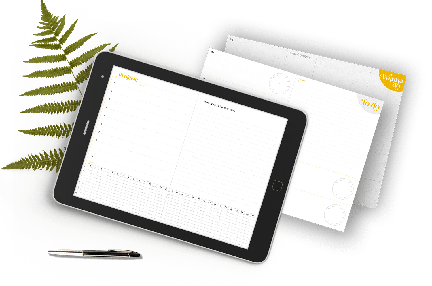 kostenloser Tablet Hintergrund Kalender Planung